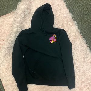 Black neon wizard logo hoodie